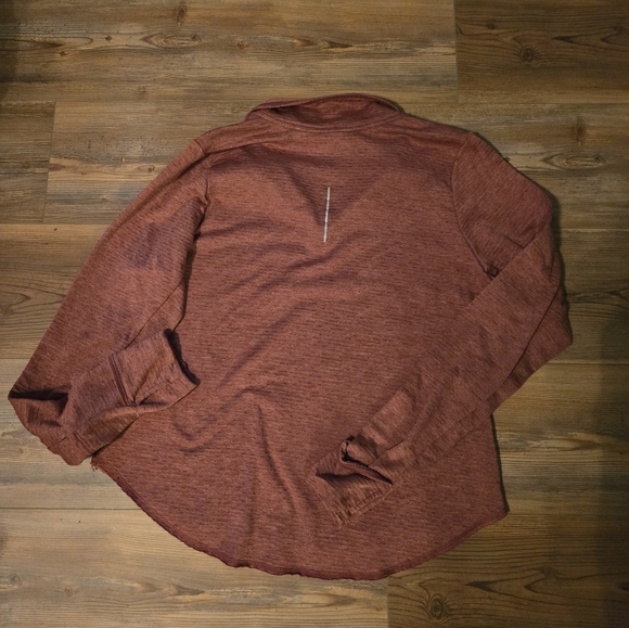 Womens Nike Maroon Quarter-Zip Pullover Crew Sweatshirt Dri Fit - Picture 3 of 6